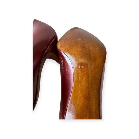 Vintage Pointed Toe  Pumps in Pearlized leather, Rust, Size 39EU - Picture 10 of 16